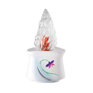 Lampada votiva per lapidi – Linea Idria – Bronzo bianco decorato Iris