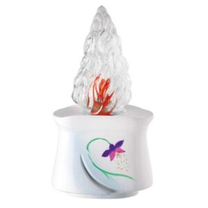Lampada votiva per lapidi – Linea Idria – Bronzo bianco decorato Iris