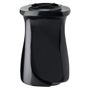 Vaso portafiori grande per lapide o monumento cimiteriale – Linea Idria – Bronzo nero