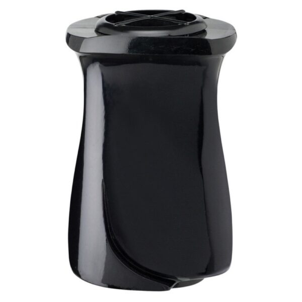 Vaso portafiori grande per lapide o monumento cimiteriale - Linea Idria - Bronzo nero