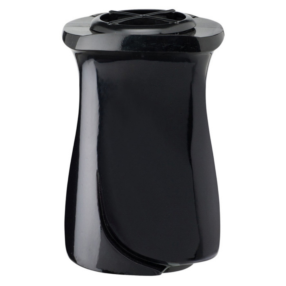 0002071 vaso portafiori grande per lapide o monumento cimiteriale linea idria bronzo nero 1000