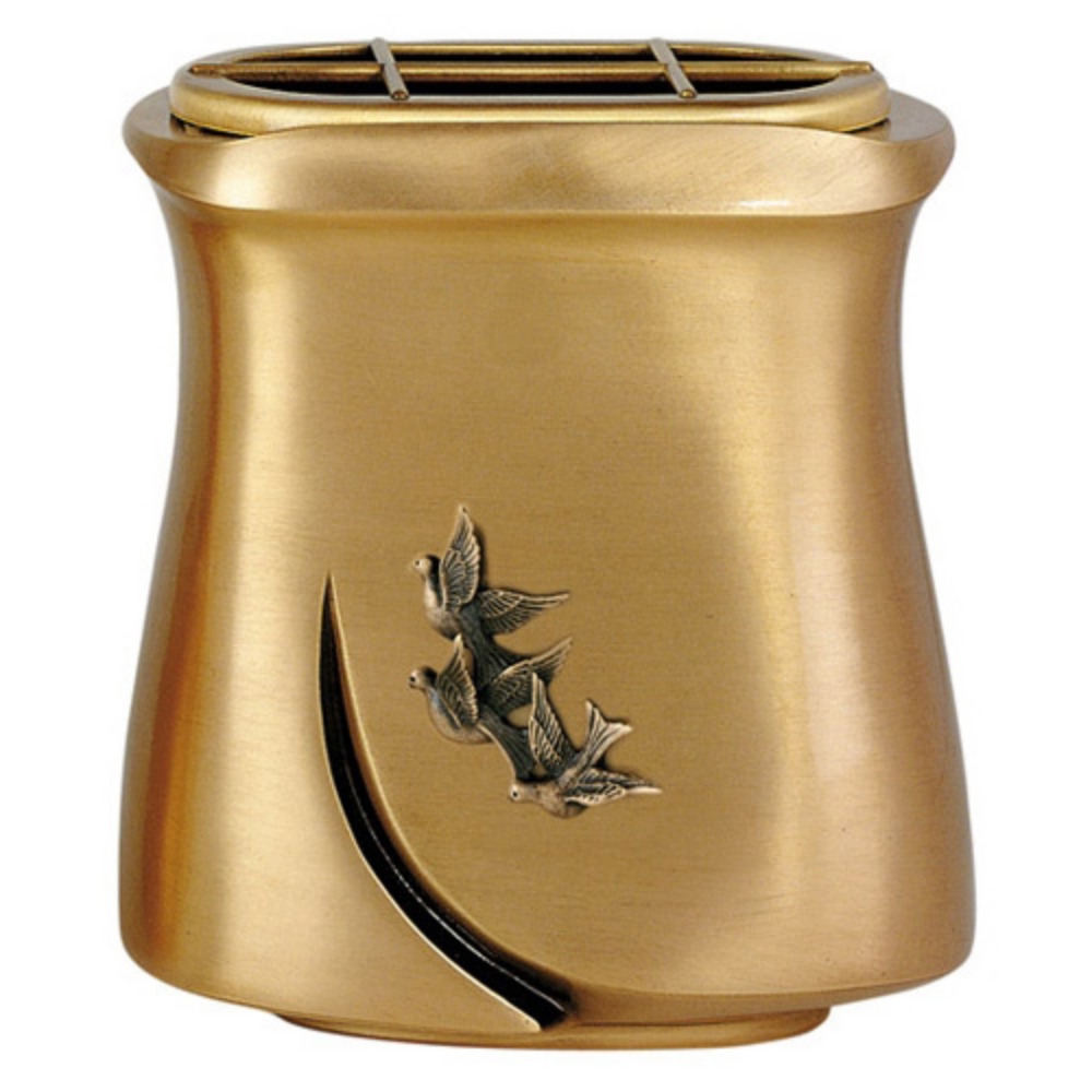 0002083 vaschetta portafiori con colombe idria bronzo 1000