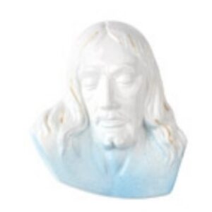 Targa con bassorilievo in bronzo per lapide – Cristo – Finitura bianco decorato