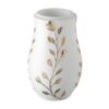 Vaso portafiori per lapide - Linea Meg - Finitura Bianco con decorazioni oro - Bronzo Shell Moulding