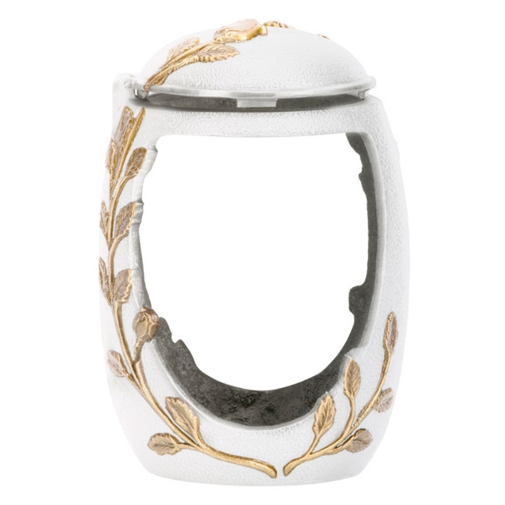 0002102 lampada a cero in bronzo finitura bianco linea meg cm 19 a terreno 1000
