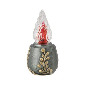 Lampada votiva per lapidi – Linea Meg – Bronzo verde antico con decorazione oro