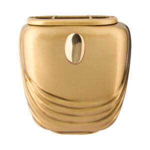 Vaschetta portafiori per lapide – Linea Pelike oro – Bronzo con applicazione oro