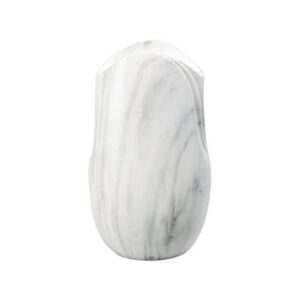 Vaso portafiori per lapide – Linea Olla – Finitura marmo Carrara – Bronzo (cinerari e ossari)