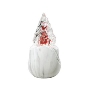 Lampada votiva per loculi cinerari e ossari – Linea Olla – Bronzo – Finitura marmo Carrara