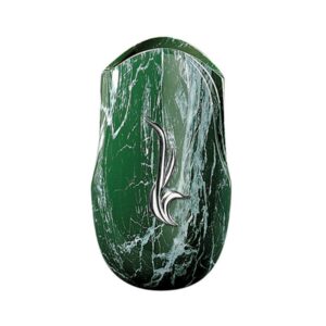 Vaso portafiori grande per lapide o monumento cimiteriale – Linea Olla fela Verde Guatemala – Bronzo con decorazione cromo