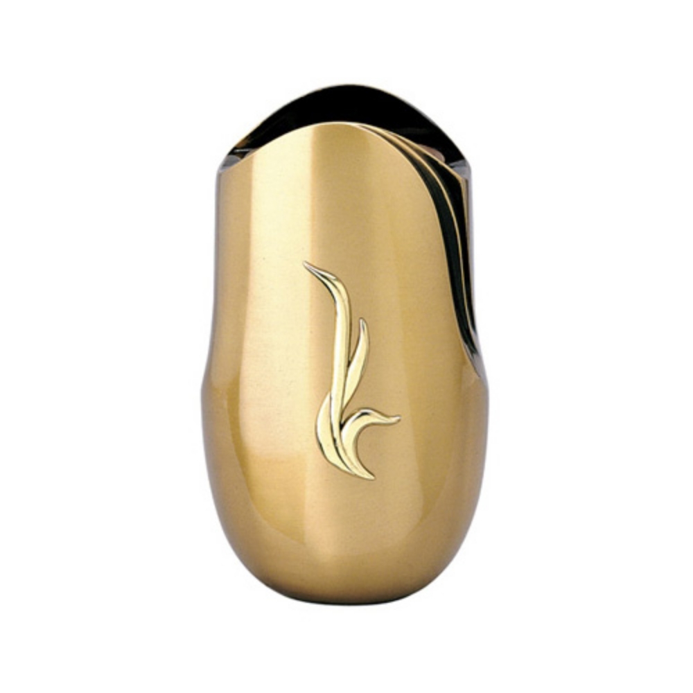 0002138 vaso portafiori per lapide linea olla fela bronzo con applicazione oro cinerari e ossari 1000