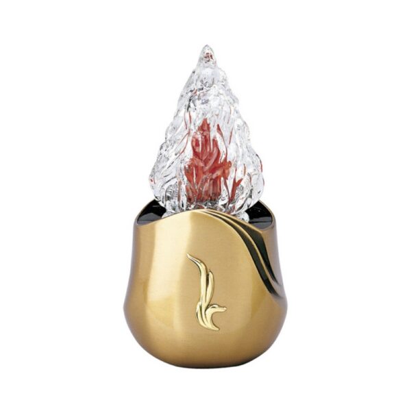 Lampada votiva per lapidi - Linea Olla Fela - Bronzo con decorazione oro