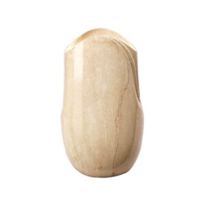Vaso portafiori per lapide – Linea Olla – Finitura marmo Botticino – Bronzo (Cinerari e ossari)