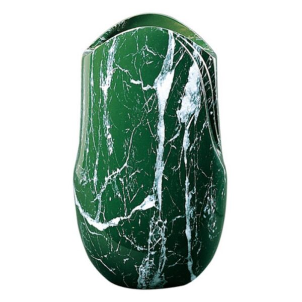 Vaso portafiori per lapide - Linea Olla - Finitura marmo Verde Guatemala - Bronzo