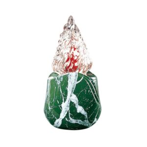 Lampada votiva per lapidi – Linea Olla – Bronzo finitura Verde Guatemala