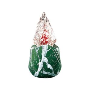 Lampada votiva per loculi cinerari e ossari – Linea Olla – Bronzo – Finitura marmo Verde Guatemala