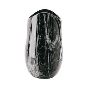 Vaso portafiori grande per lapide o monumento cimiteriale – Linea Olla Nero Marquinia – Bronzo