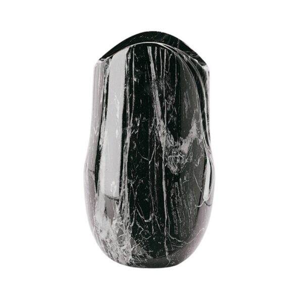 Vaso portafiori grande per lapide o monumento cimiteriale - Linea Olla Nero Marquinia - Bronzo