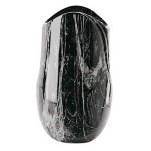 Vaso portafiori per lapide – Linea Olla – Finitura marmo Nero Marquinia – Bronzo