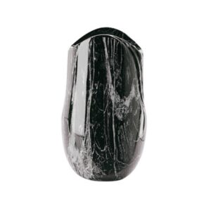 Vaso portafiori per lapide – Linea Olla – Finitura marmo Nero Marquinia – Bronzo (Cinerari e ossari)