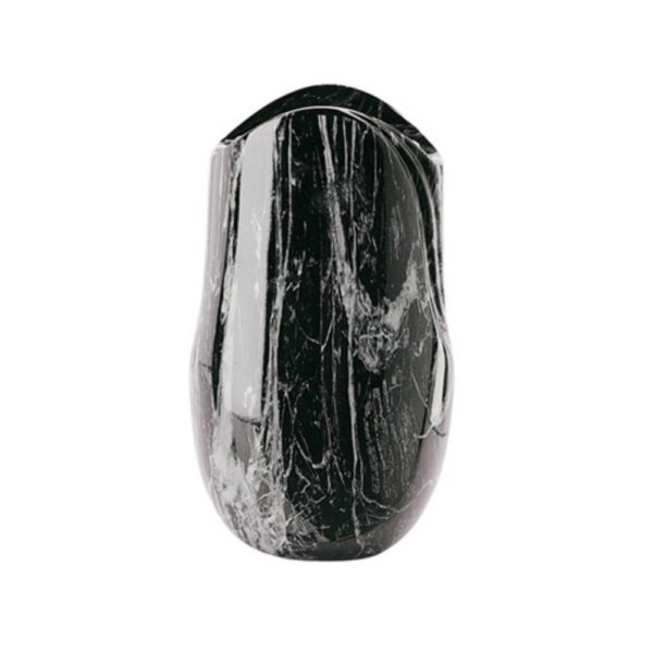 Vaso portafiori per lapide - Linea Olla - Finitura marmo Nero Marquinia - Bronzo (Cinerari e ossari)