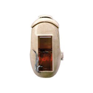 Lampada a cero per lapidi – Bronzo – Finitura marmo Botticino con decorazione cromo – Linea Olla