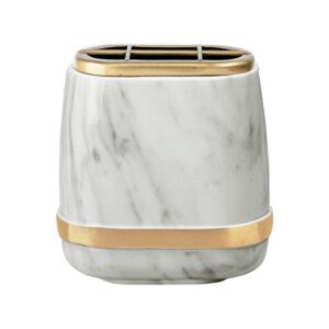 Vaschetta portafiori per lapide – Linea Cotile Carrara con fascia bronzo – Bronzo