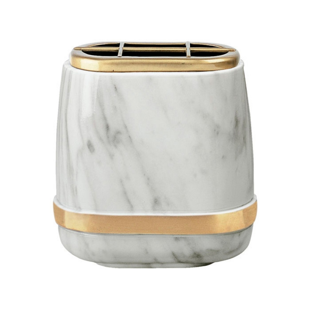 0002181 vaschetta portafiori cotile carrara con fascia bronzo bronzo 1000