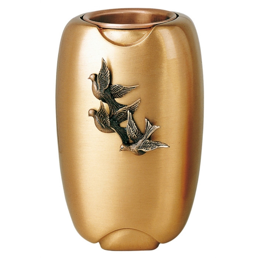 0002191 vaso portafiori con colombe olpe volo bronzo cinerari e ossari 1000