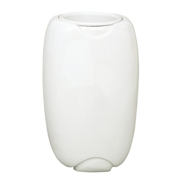 Vaso portafiori per lapide - Linea Olpe bianco - Bronzo (Cinerari e ossari)