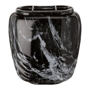 Vaschetta portafiori per lapide – Linea Pelike – Bronzo Nero Marquinia