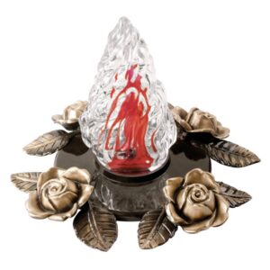 Lampada per lapidi decorata con rose