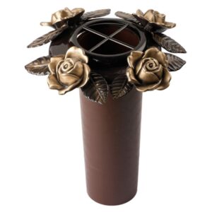 Vaso portafiori con tralcio rose grande – Vaso in plastica