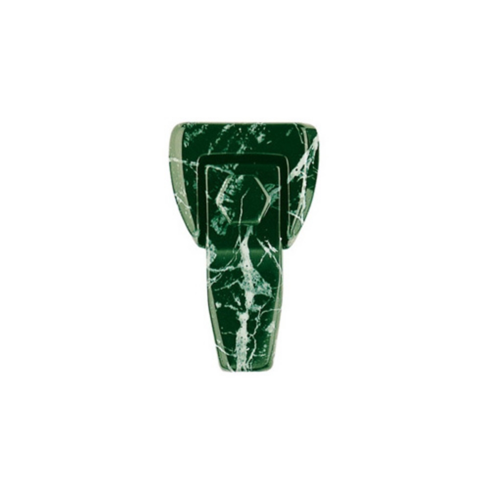 0002278 staffa compatta in bronzo per sostegno lapide finitura marmo verde guatemala