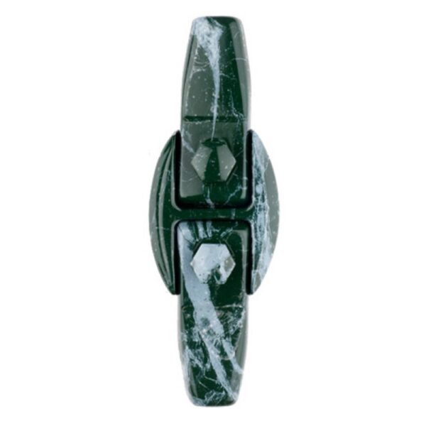 Staffa compatta in bronzo per sostegno lapide - Finitura Marmo Verde Guatemala - immagine 2