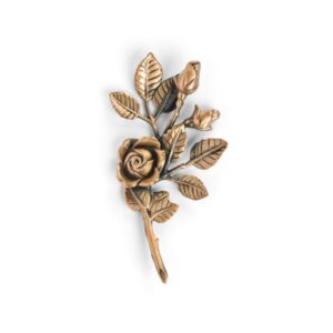 Tralcio di rose decorativo in bronzo per lapidi – Piccolo (lato sinistro) – Finitura bronzo lucido