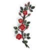 Tralcio di rose decorativo in bronzo per lapidi - Grande (lato sinistro) - Finitura tralci verdi rose rosse