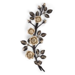 Tralcio di rose decorativo in bronzo per lapidi – Grande (lato sinistro) – Finitura Brown