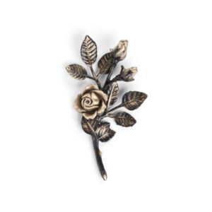 Tralcio di rose decorativo in bronzo per lapidi – Piccolo (lato sinistro) – Finitura Brown