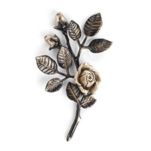 Tralcio di rose decorativo in bronzo per lapidi – Piccolo (lato destro) – Finitura Brown