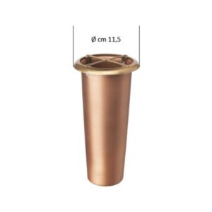 Vaso interno di ricambio in rame per portafiori (cm 22×9,8 diametro)