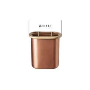 Vaso interno di ricambio in rame per portafiori cm 14,5×12