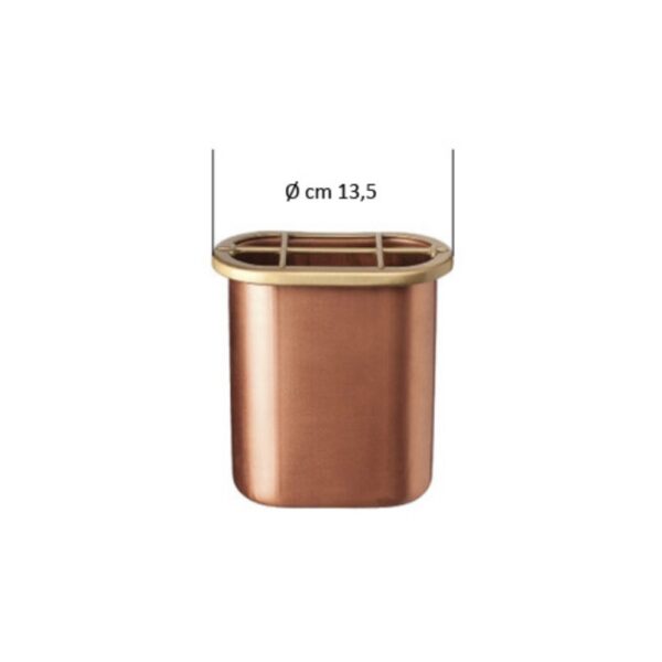 Vaso interno di ricambio in rame per portafiori cm 14,5x12