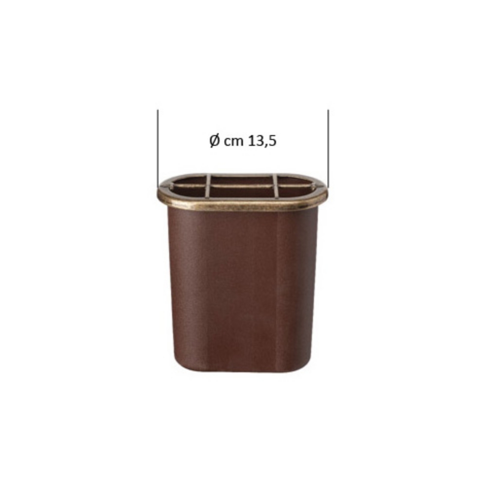 0002361 ricambio in plastica per vaschetta portafiori con ghiera esterna in finitura bronzo glitter cm 15 x 1000