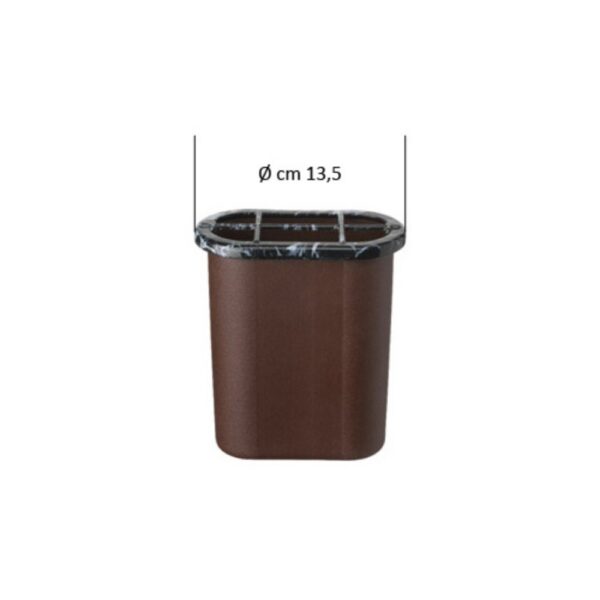 Ricambio in plastica per vaschetta portafiori con ghiera esterna in finitura marmo Nero Marquinia (cm 15 x 12,5 diametro)
