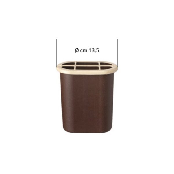Ricambio in plastica per vaschetta portafiori con ghiera esterna in finitura marmo Botticino (cm 15 x 12,5 diametro)