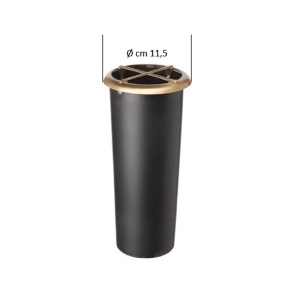 Ricambio in plastica per portafiori con ghiera esterna in finitura bronzo lucido (cm 24,5 x 9,8 diametro)