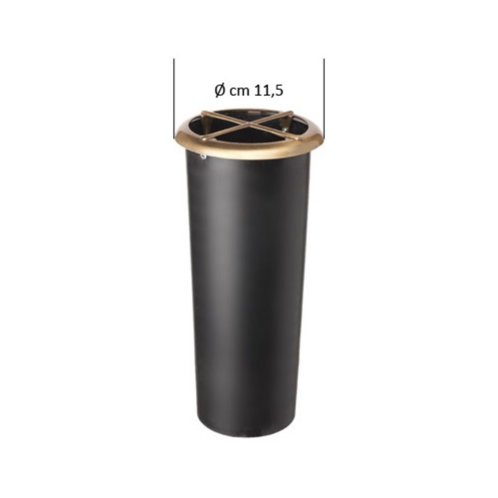 0002369 ricambio in plastica per portafiori con ghiera esterna in finitura bronzo lucido cm 245 x 98 diametr 1000