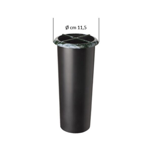 Ricambio in plastica per portafiori con ghiera esterna in finitura marmo Verde Guatemala (cm 24,5 x 9,8 diametro)
