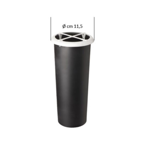 Ricambio in plastica per portafiori con ghiera esterna in finitura bianco ceramismalt (cm 24,5 x 9,8 diametro)